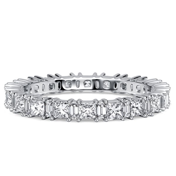 eternity band - Italo Princess & Baguette Cut Eternity Wedding Band For Women, Italo jewelry - Online Catalog