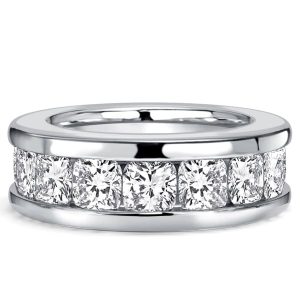 eternity band - Italo Channel Set 3.5 MM Cushion Cut Eternity Wedding Band For Women, Italo jewelry - Online Catalog