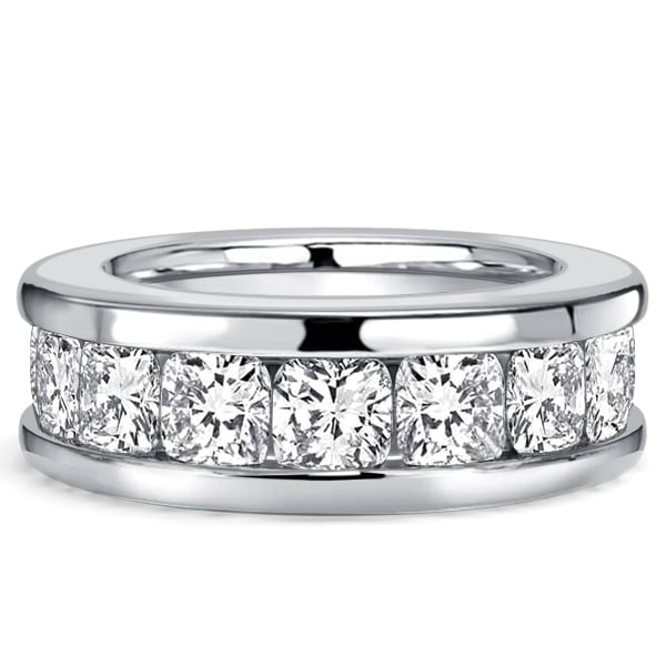 eternity band - Italo Channel Set 3.5 MM Cushion Cut Eternity Wedding Band For Women, Italo jewelry - Online Catalog