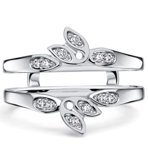 multi row band - Italo Crown White Sapphire Ring Guard Enhancer Wedding Band For Women, Italo jewelry - Online Catalog