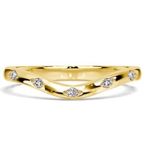 classic band - Italo Flush Setting Five Stone Round Cut Chevron Wedding Band For Women Matching Wedding Bands, Italo jewelry - Online Catalog