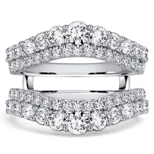 anniversary band - Italo Crown Round Cut Ring Guard Enhancer Wedding Band For Women, Italo jewelry - Online Catalog