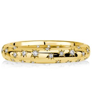 eternity band - Italo Solid Star Gypsy Setting Round Cut Eternity Wedding Band For Women, Italo jewelry - Online Catalog