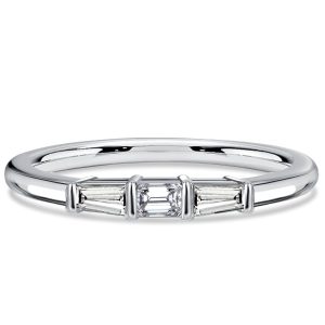 classic band - Italo Three Stone Baguette Wedding Band For Women Matching Wedding Bands, Italo jewelry - Online Catalog