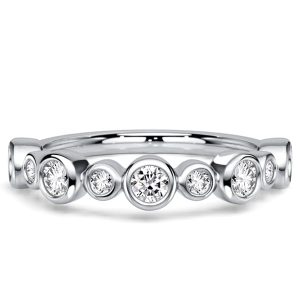 classic band - Italo Bezel Setting Round Cut Half Eternity Wedding Band For Women, Italo jewelry - Online Catalog