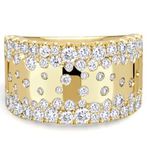 anniversary band - Italo Scattered Waterfall Round Cut Wide Wedding Band For Women, Italo jewelry - Online Catalog