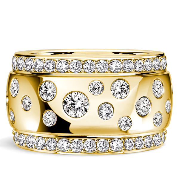 eternity band - Italo Multi Row Flush Set Waterfall White Sapphire Eternity Band For Women, Italo jewelry - Online Catalog