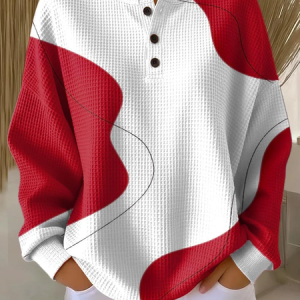 Casual Crew Neck Abstract Sweatshirt Printing, Hoodies & Sweatshirts, color:White-Red|size:5XL, catalog Noracora shop