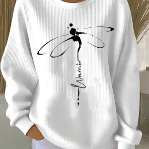 Vintage Crew Neck Dragonfly Sweatshirt, Hoodies & Sweatshirts, color:White|size:3XL, catalog Noracora shop