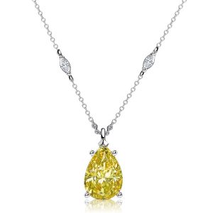 necklaces - Italo 2 Carat Pear Cut Yellow Topaz Pendant Necklace For Women, Italo jewelry - Online Catalog