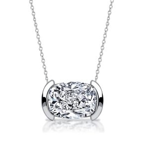 necklaces - Italo Half Bezel Cushion Cut Pendant Necklace For Women, Italo jewelry - Online Catalog