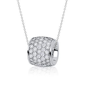 necklaces - Italo Micro Pave Tube Eternity White Sapphire Pendant Necklace For Women, Italo jewelry - Online Catalog