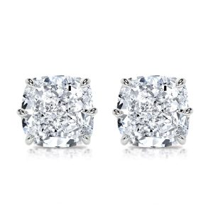 earrings - Italo 6 Prong 2 Carat Cushion Cut Stud Earrings For Women, Italo jewelry - Online Catalog
