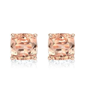 earrings - Italo Rose Gold Cushion Cut Champagne Stud Earrings For Women, Italo jewelry - Online Catalog