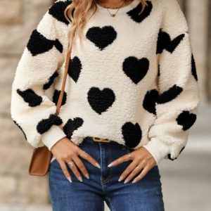 Women Heart/Cordate Hoodie Printing Casual Spring/Fall Long Sleeve Sweatshirt, JustFashionNow Sweatshirts & Hoodies, color:Black|size:XXL,
