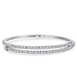 bracelets - Italo Bypass 2.5 MM Round Cut Flexible Bangle Bracelet For Women, Italo jewelry - Online Catalog