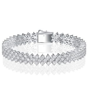 bracelets - Italo Triple Row 2 MM Round Cut Tennis Bracelet For Women, Italo jewelry - Online Catalog