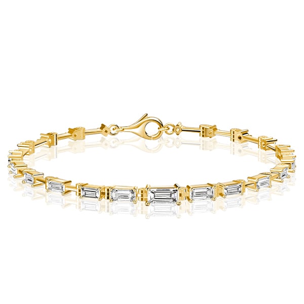 bracelets - Italo Golden Eternity Baguette Cut Tennis Bracelet For Women, Italo jewelry - Online Catalog
