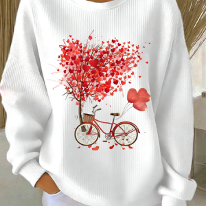 Vintage Crew Neck Heart/Cordate Sweatshirt, Hoodies & Sweatshirts, color:Color2|size:3XL, catalog Noracora shop