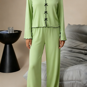 2pcs Leisure Jersey Casual Pajama Set, Pajamas, color:Green|size:4XL, catalog Noracora shop
