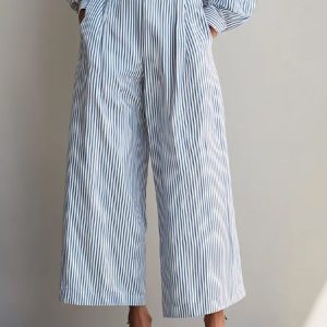 Urban Striped  Fashion Wide Leg Pants, Pants, color:Blue|size:XXL, Stylewe