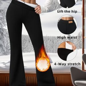 Women Plain Long Pants Casual Winter Trousers, Leggings, color:Black|size:XL, catalog Noracora shop