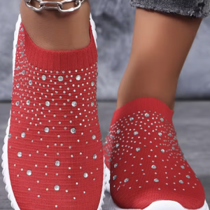 Casual Plain Slip On Flat Heel Slip On, Sneakers&Athletic, color:Red|size:43, catalog Noracora shop