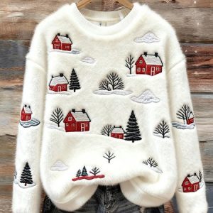 Casual Crew Neck Christmas Sweatshirt, Hoodies & Sweatshirts, color:Color4|size:4XL, catalog Noracora shop