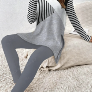 Women Striped Two-Piece Set Daily Long Sleeve Casual Spring/Fall Top With Pants Matching Set, Pajamas, color:Gray|size:4XL, catalog Noracora shop