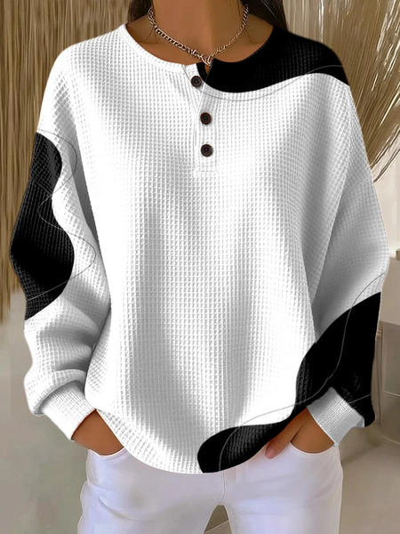 Women Abstract Crew Neck Printing Casual Spring/Fall Long Sleeve Sweatshirt, JustFashionNow Sweatshirts & Hoodies, color:White|size:5XL,