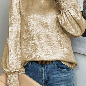 Street Plain Crew Neck Long Sleeve T-shirt, Blouses, color:Golden|size:4XL, catalog Noracora shop
