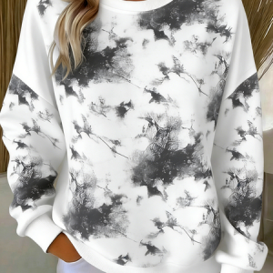 Vintage Crew Neck Tie-Dye Pattern Sweatshirt, Hoodies & Sweatshirts, color:Light Gray|size:5XL, catalog Noracora shop