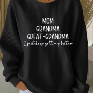Casual Text Letters Printing Crew Neck Sweatshirt, JustFashionNow Sweatshirts & Hoodies, color:Black|size:5XL,