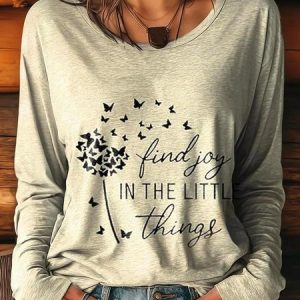 Vintage Sunflower Crew Neck Long Sleeve T-shirt, T-shirts, color:Color3|size:XXL, catalog Noracora shop
