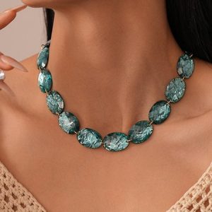 Urban Plain Chain Necklaces, Necklaces, color:Green|size:One-size, Stylewe