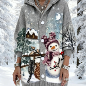 Women Wool/Knitting Santa Claus Long Sleeve Comfy Vintage Cardigan, Coats, color:Gray|size:4XL, catalog Noracora shop
