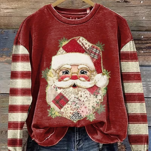 Casual Crew Neck Striped Sweatshirt Printing, Hoodies & Sweatshirts, color:Red|size:XXL, catalog Noracora shop