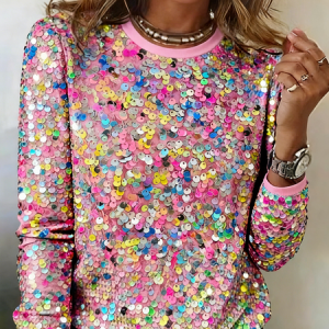 Vintage Starry Sky Crew Neck Long Sleeve T-shirt, T-shirts, color:Pink|size:5XL, catalog Noracora shop