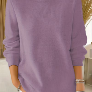 Women Plain Long Sleeve Comfy Casual Printing Sweater, Hoodies & Sweatshirts, color:Purple|size:5XL, catalog Noracora shop