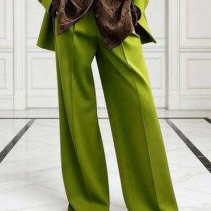 Urban Plain Wide Leg Pants, Pants, color:As Picture|size:XXL, Stylewe