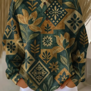Casual Crew Neck Floral Sweatshirt Printing, Hoodies & Sweatshirts, color:Green|size:5XL, catalog Noracora shop