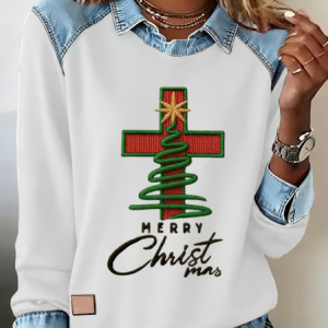 Casual Shawl Collar Christmas Sweatshirt, Hoodies & Sweatshirts, color:White|size:5XL, catalog Noracora shop