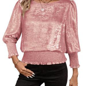 Street Plain Crew Neck Three Quarter Sleeve T-shirt, Blouses, color:Pink|size:4XL, catalog Noracora shop