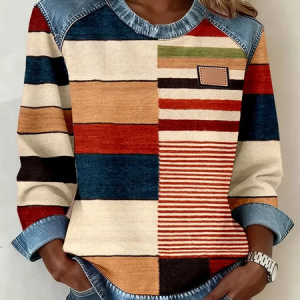 Vintage Crew Neck Abstract Sweatshirt Printing, Hoodies & Sweatshirts, color:As Picture|size:4XL, catalog Noracora shop