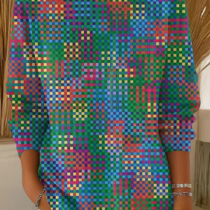 Women Abstract Long Sleeve Comfy Casual Printing Sweater, Hoodies & Sweatshirts, color:As Picture|size:5XL, catalog Noracora shop