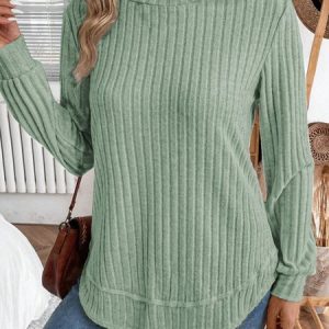 Plain Crew Neck Jersey Casual Knit Top, Sweaters, color:Aqua|size:5XL, catalog Noracora shop