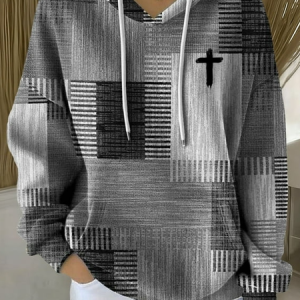 Casual Hoodie Plaid Hoodie, Hoodies & Sweatshirts, color:Deep Gray|size:4XL, catalog Noracora shop