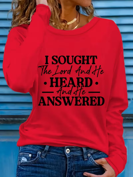 Women Text Letters Long Sleeve Tee T-shirt Crew Neck Printing Casual Spring/Fall Graphic Tee Top, JustFashionNow T-Shirts, color:Red|size:XXL,