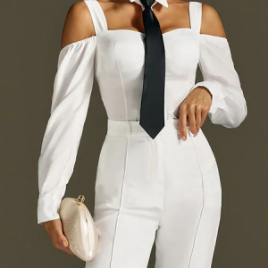 Urban Color Block Shirt Collar Shirt, Blouses and Shirts, color:Black-white|size:XXL, Stylewe