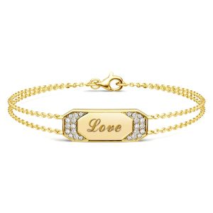 - Italo Engraved ID Tag Initial Personalized Double Chain Bracelet For Women, Italo jewelry - Online Catalog